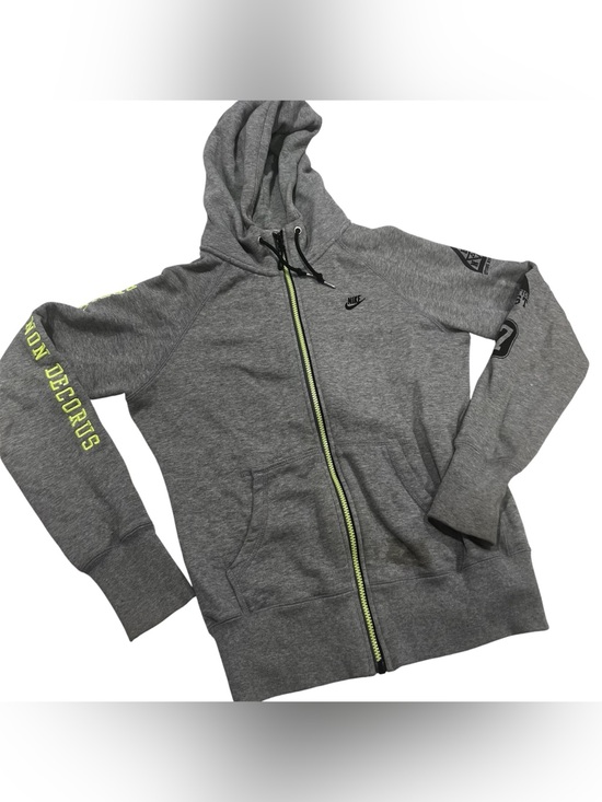 Nike Tops - Nike Gray Hoodie with Neon Yellow-Green Zip